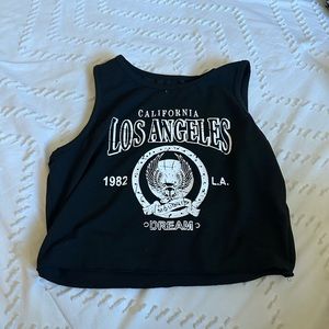 Black Los Angeles Cropped tank top